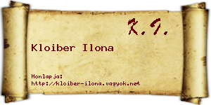 Kloiber Ilona névjegykártya